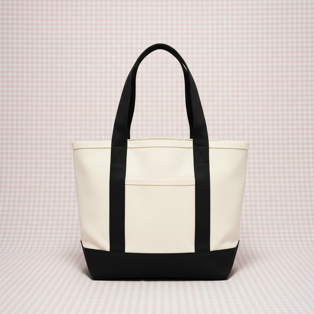 Black tote with front pocket