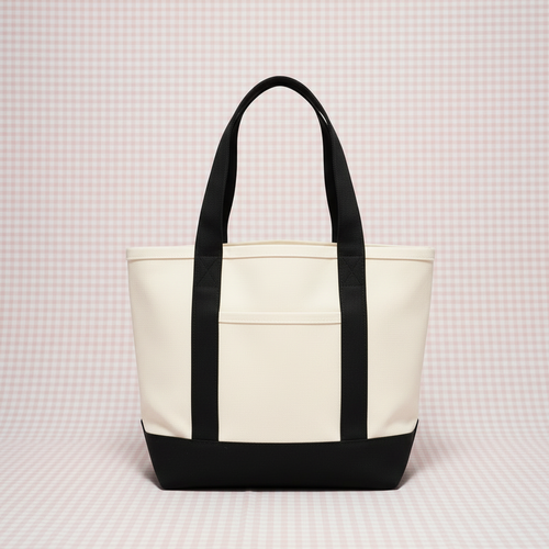 Black tote with front pocket