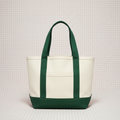 Green tote with front pocket