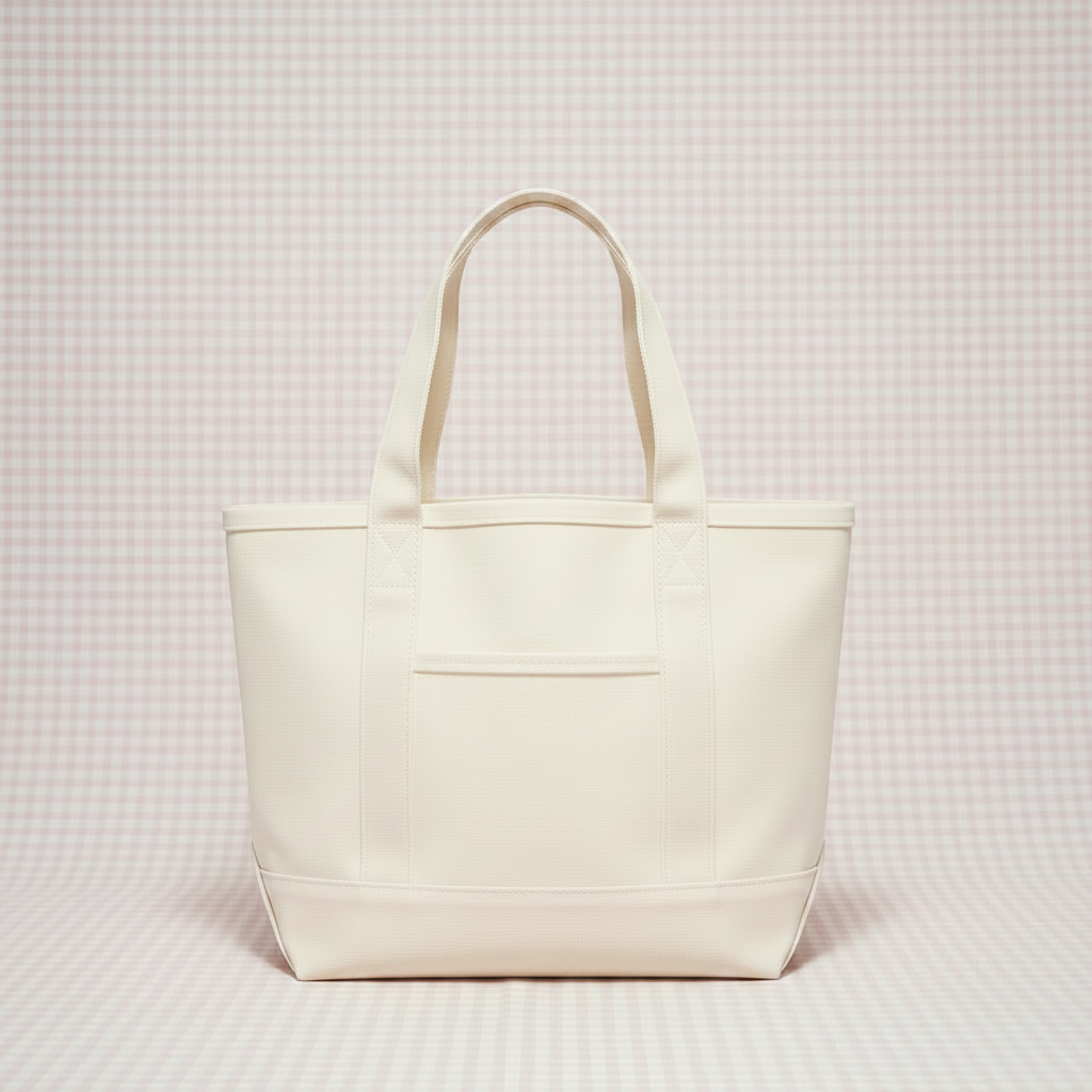 Natural tote with front pocket