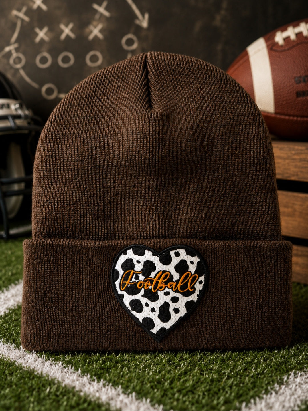 Ready to ship cow print football